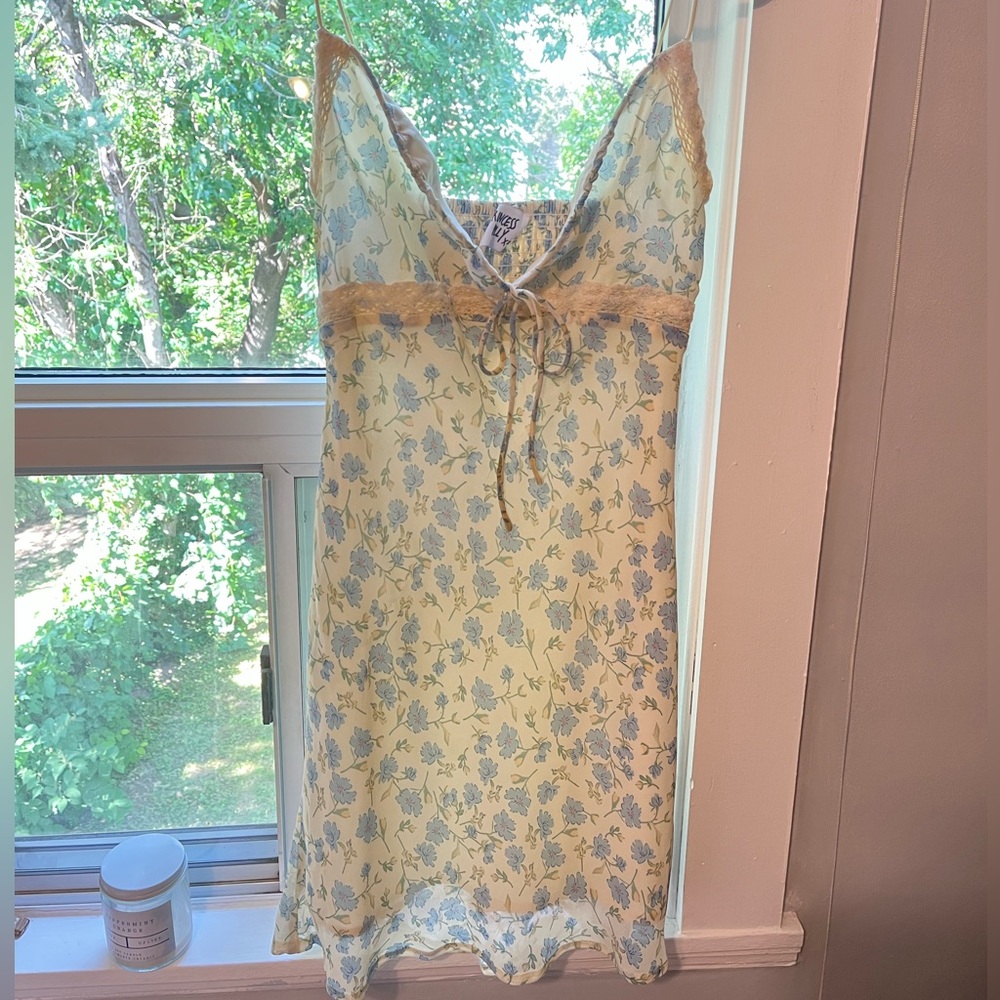 Princess polly blue and white floral mini dress